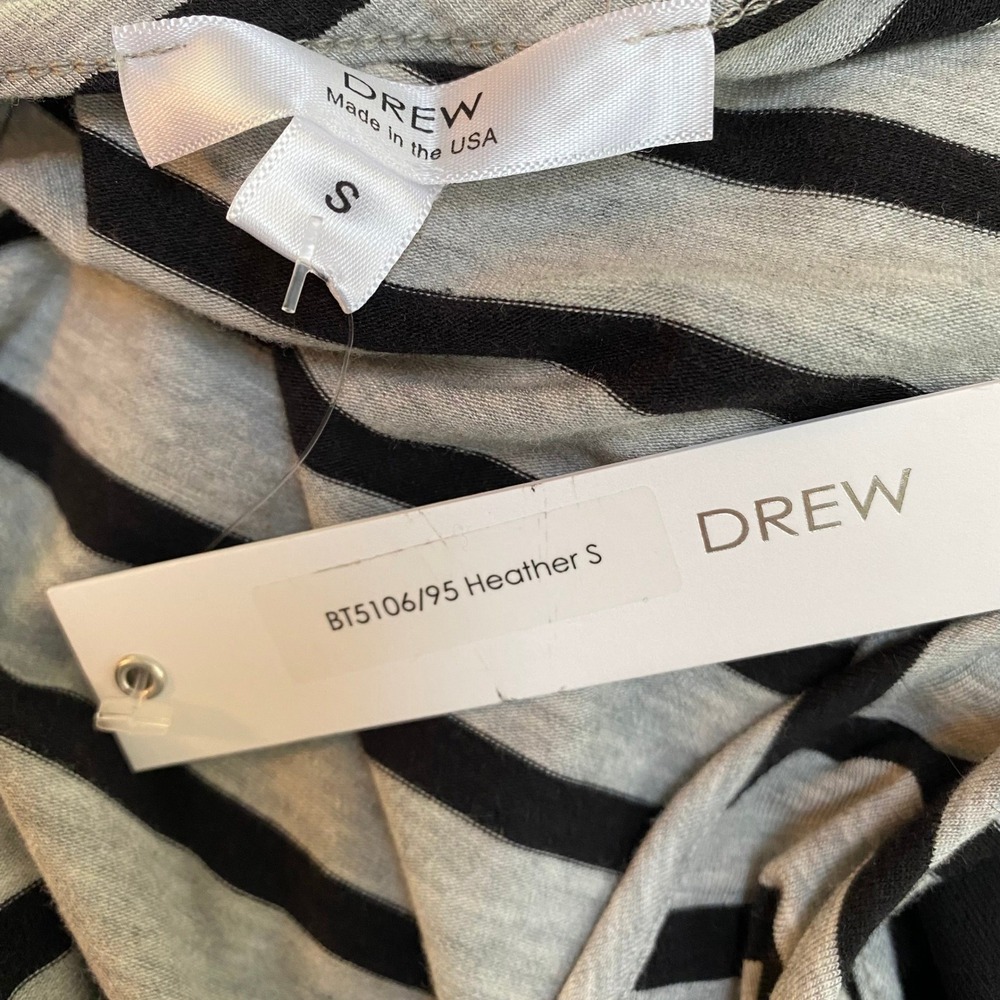 NEW Drew Anthropologie Striped Sleeveless Jumpsuit Wide Leg Grey Black Small - Picture 3 of 3